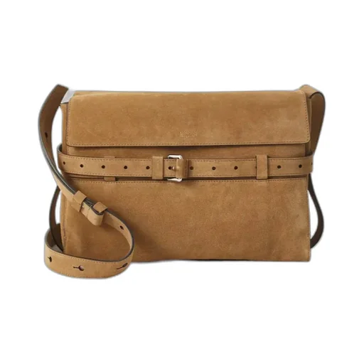 Belted Suede Messenger Bag
