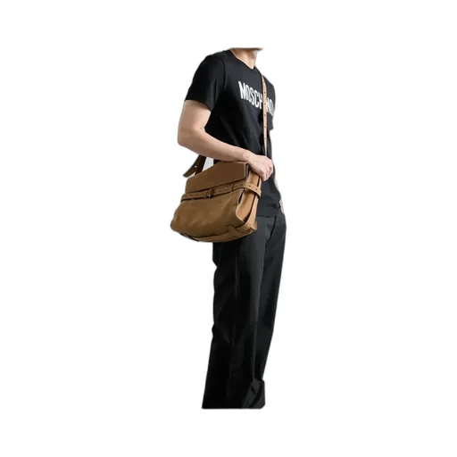 Belted Suede Messenger Bag