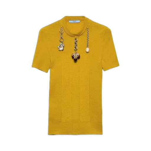 Prada Charm-Embellishment Knitted Top