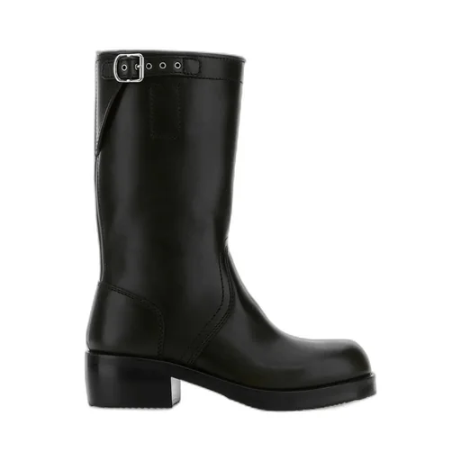 Dries Van Noten Buckle Detailed Biker Boots