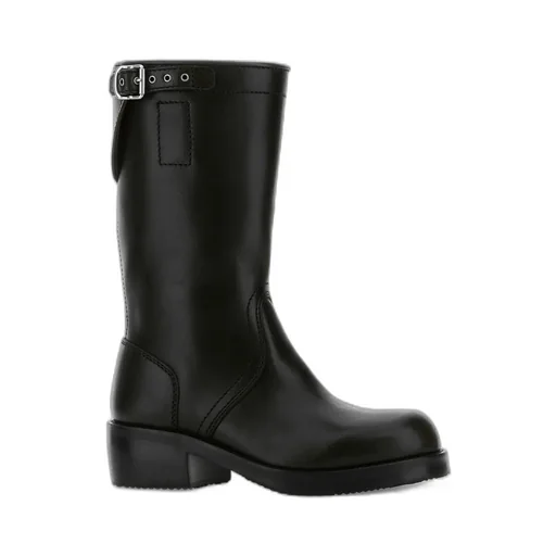 Dries Van Noten Buckle Detailed Biker Boots