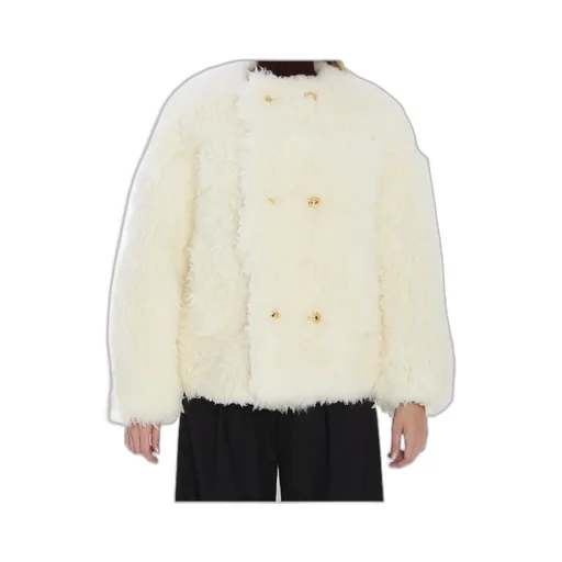 Coat In Fluffy Wool
