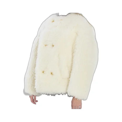 Coat In Fluffy Wool