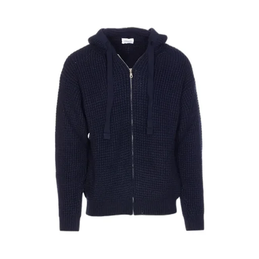 Zippered Hooded Knit Sweater