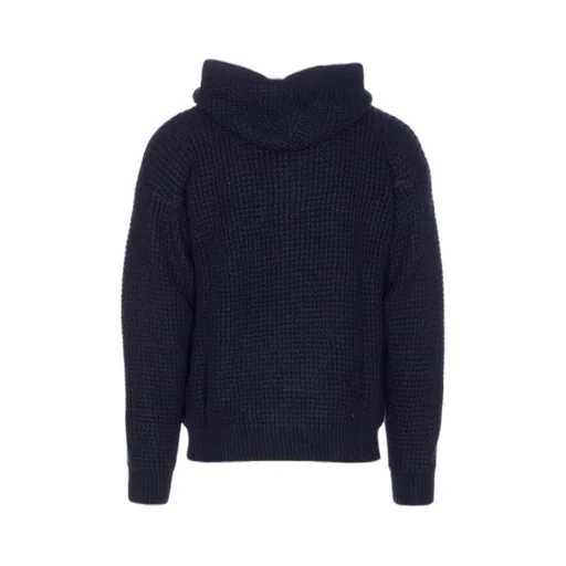 Zippered Hooded Knit Sweater