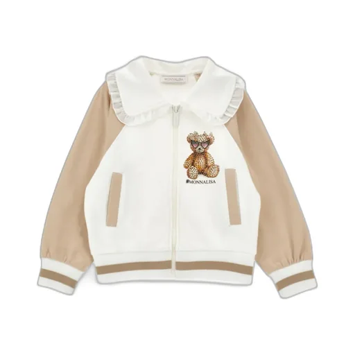 Monnalisa Teddy Monnalisa Two-Tone Sweatshirt