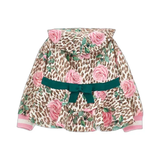 Floral-Printed Leopard Hoodie