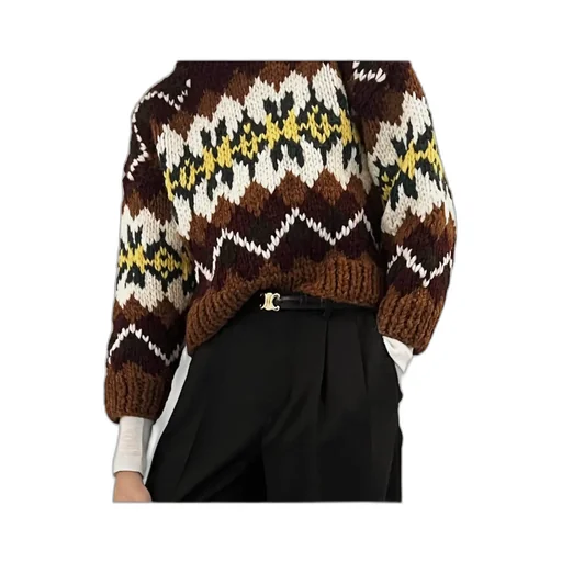 Crewneck Sweater In Fair Isle Wool