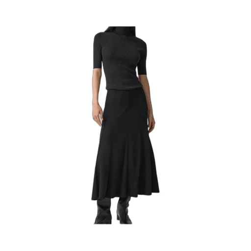 Fluted Seam Skirt In Crepe Jersey
