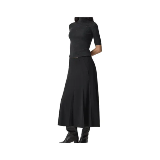 Fluted Seam Skirt In Crepe Jersey