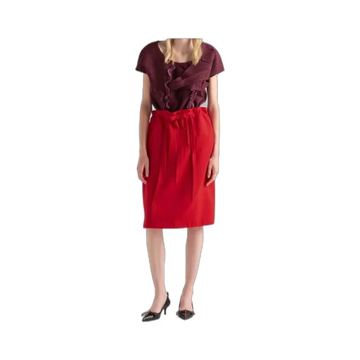 Prada Bow-Detailed Midi Skirt
