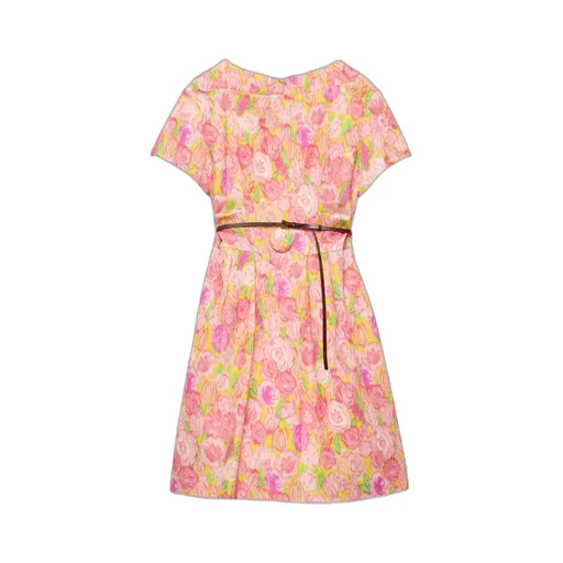 Prada Floral-Printed Short-Sleeved Dress