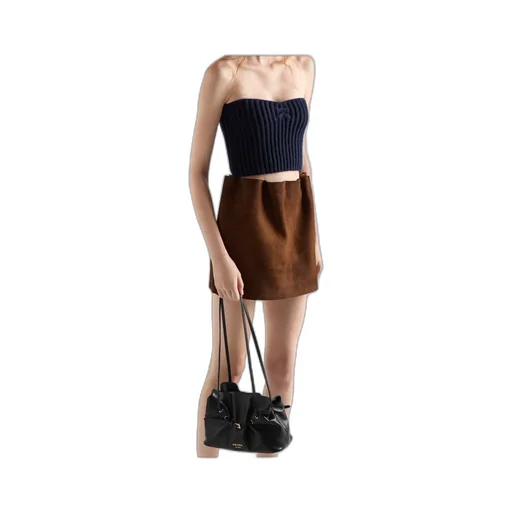 Prada Elasticated-Waistband Mini Skirt