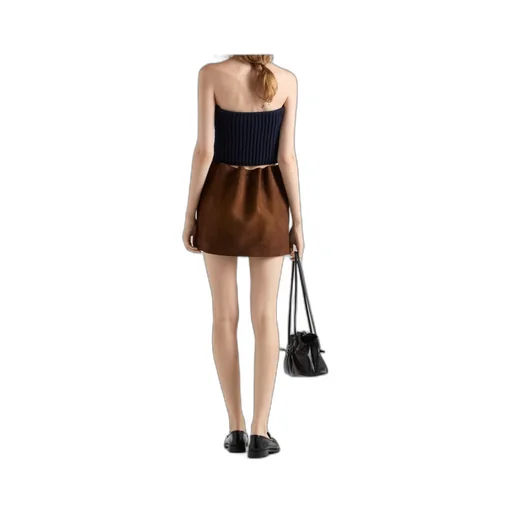 Prada Elasticated-Waistband Mini Skirt