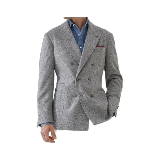 Brunello Cucinelli Grisaille One-And-A-Half Breasted Deconstructed Blazer