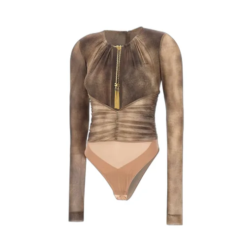 Elisabetta Franchi Printed Necklace Bodysuit