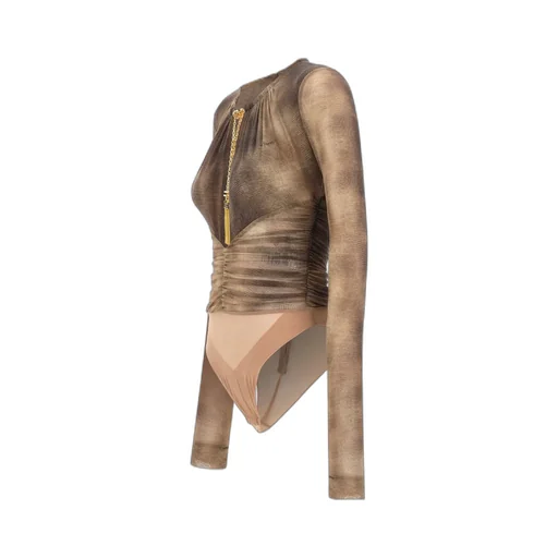 Elisabetta Franchi Printed Necklace Bodysuit