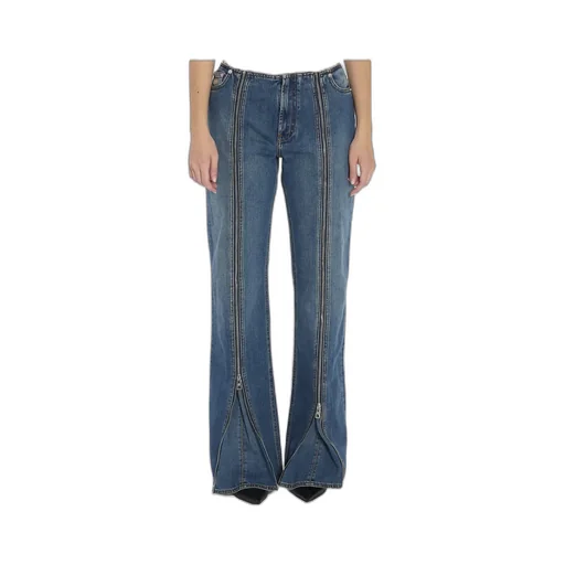 Denim Front Zipped Trousers