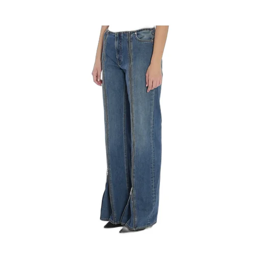 Denim Front Zipped Trousers