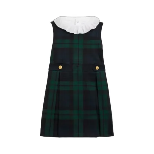Pleated Plaid Dress