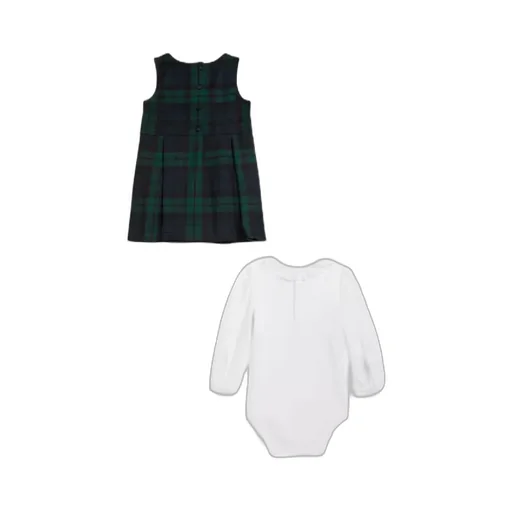 Pleated Plaid Dress
