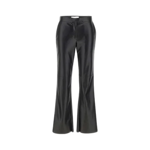 Faux-Leather Flared Trousers