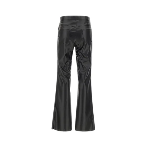 Faux-Leather Flared Trousers
