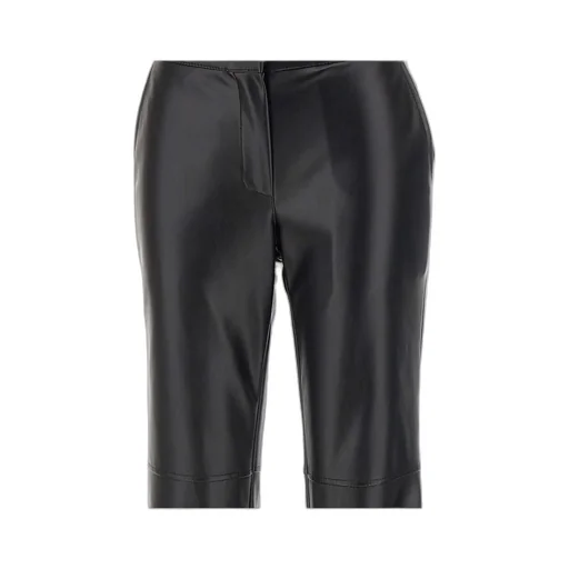 Faux-Leather Flared Trousers