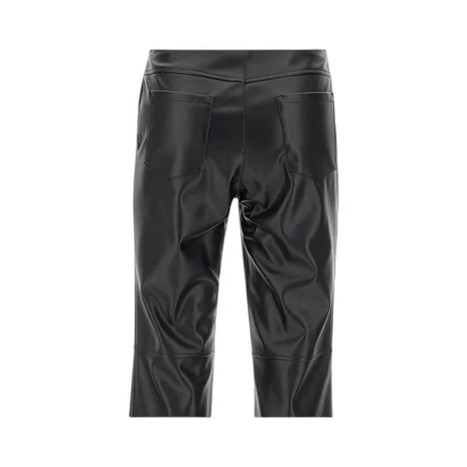 Faux-Leather Flared Trousers