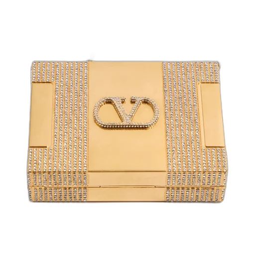 Valentino	Minaumorphe Logo Plaque Embellished Clutch Bag