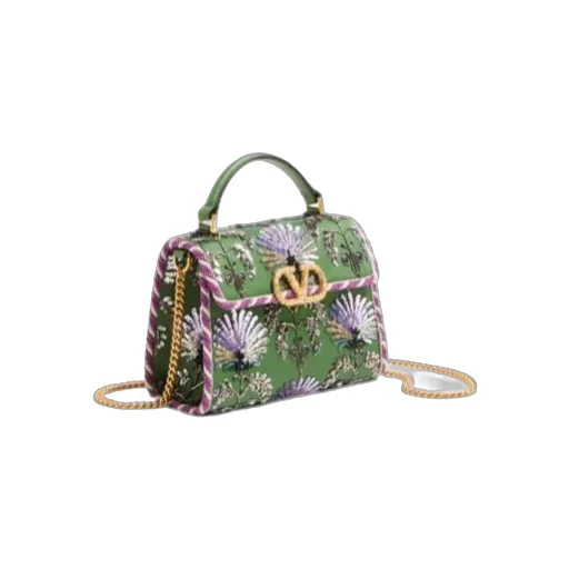 Valentino Garavani Mini Vsling Embroidered Handbag With Jewel Logo