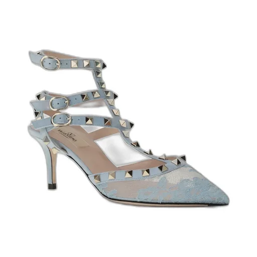 Valentino Garavani Rockstud Pointed Toe Lace Pumps
