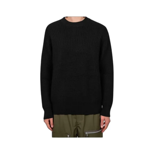Ribbed Round-Neck Pullover Sweater