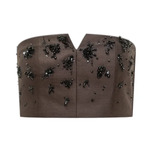 Alberta Ferretti Embroidered Cropped Corset