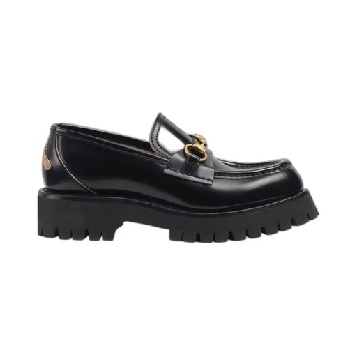 Leather lug sole Horsebit loafer