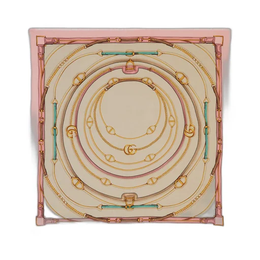 GG belt print cashmere silk shawl