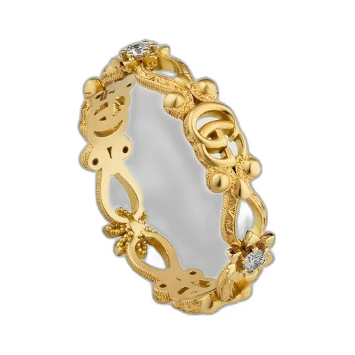 Gucci Flora 18k ring with diamonds