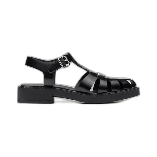Brushed leather fisherman sandals