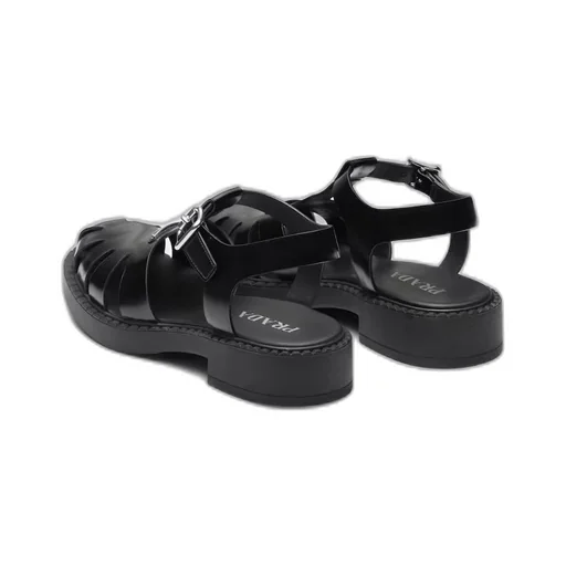 Brushed leather fisherman sandals