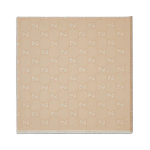 GG silk cotton jacquard shawl
