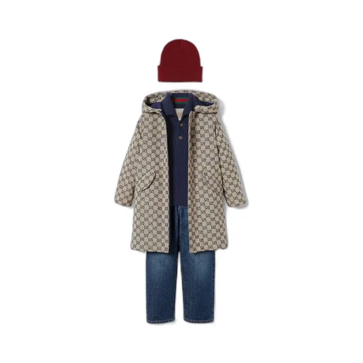 Children's GG canvas hooded jacket