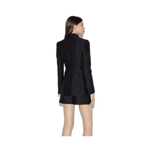 Double-breasted wool silk jacket