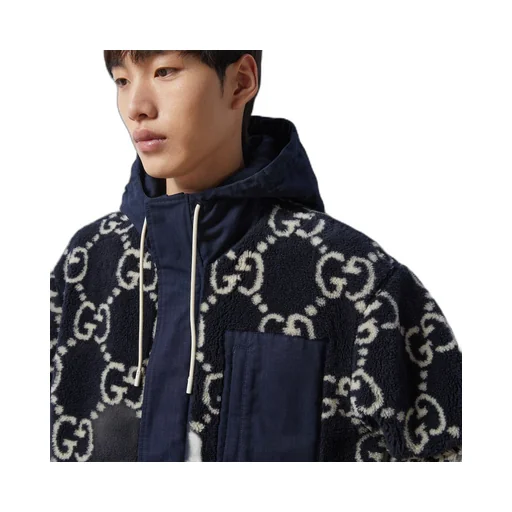 GG fuzzy fabric jacquard jacket