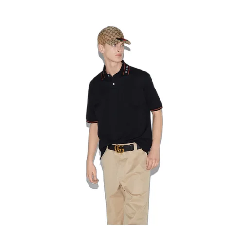 Cotton piquet polo shirt with Web