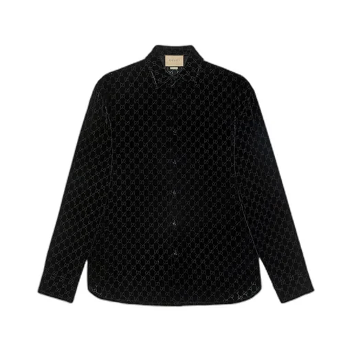 GG velvet oversized shirt