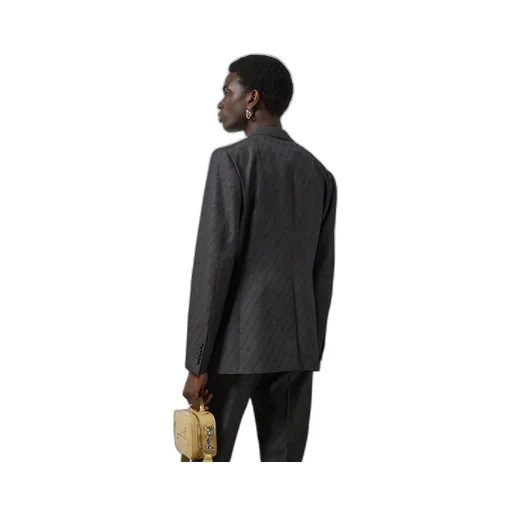 Interlocking G striped wool formal jacket
