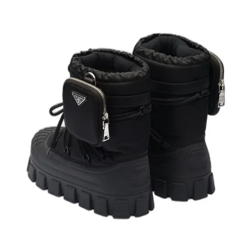 Re-Nylon gabardine après-ski boots with pouch