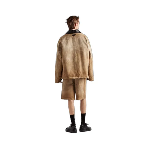 Garment-dyed cotton trucker jacket