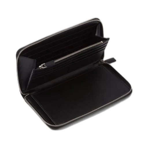 Saffiano leather zip around wallet