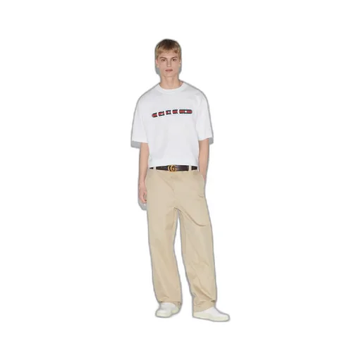 Cotton jersey T-shirt with Gucci print
